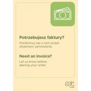 Ulotka A6 dwustronna Potrzebujesz fakturę ? EN