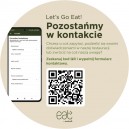 Wobbler z uchwytem mocującym  Let's Go Eat! Pozostańmy w kontakcie telefon