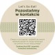 Wobbler z uchwytem mocującym Let's Go Eat! Pozostańmy w kontakcie kod QR