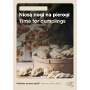 Plakat A4 zmywalny Niosą nogi na pierogi ENG