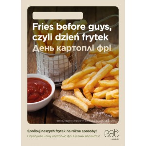 Plakat A4 zmywalny Dzień frytek UA