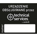 Naklejka urządzenie obsługiwane przez technical services