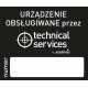 Naklejka urządzenie obsługiwane przez technical services