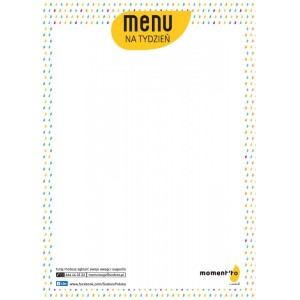 Naddruk kolorowy menu na tydzień moment'to