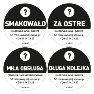 Naklejki smakowało/ za ostre / miła obsługa/ długa kolejka/ 