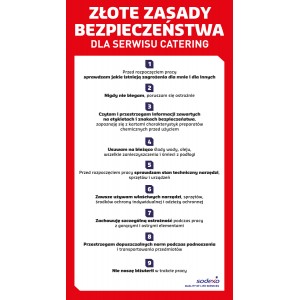 BHP-Naklejki Złote zasady dla serwisu catering