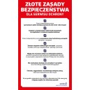 BHP-Naklejki Złote zasady dla serwisu ochrony