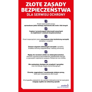 BHP-Naklejki Złote zasady dla serwisu ochrony