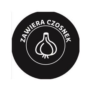 Naklejka "Zawiera czosnek"