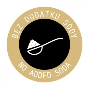 Naklejki "Bez dodatku sody/No added soda" eat