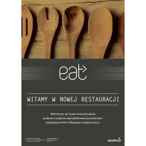 Plakat A1 "Witamy w nowej restauracji łyżki" eat